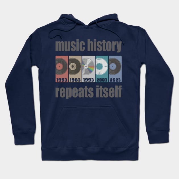 Music History, Repeats Itself Hoodie by North Tight Rope